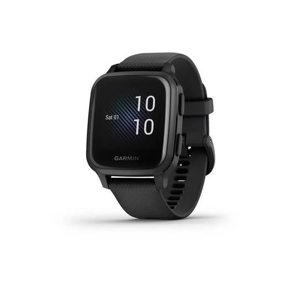Išmanusis laikrodis Garmin Venu Sq – Music Edition, Skalūnų spalvos  aliuminio apvadas su juodu korpusu ir silikoniniu dirželiu | Varle.lt