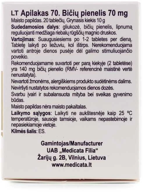 APILAKAS 70, bičių pienelis