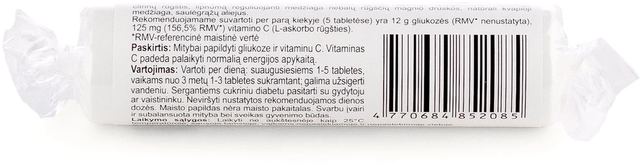 Gliukozė su vitaminu C, aviečių skonio, N21