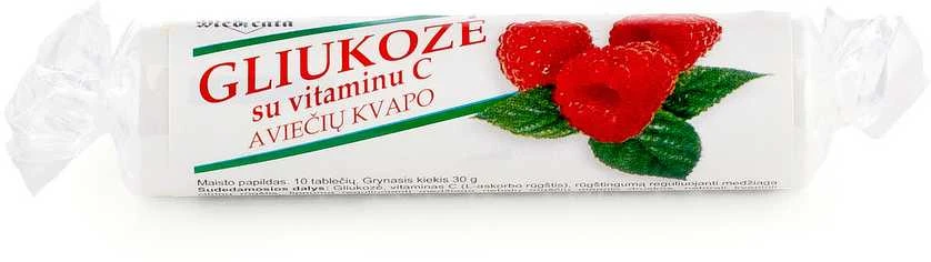 Gliukozė su vitaminu C, aviečių skonio, N21