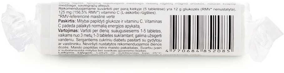 Gliukozė su vitaminu C, aviečių skonio, N21