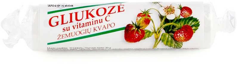 Gliukozė su vitaminu C, žemuogių skonio, N21
