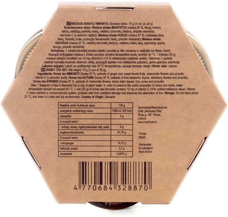 MEDAUS ARBATŲ rinkinys, 3x25gr