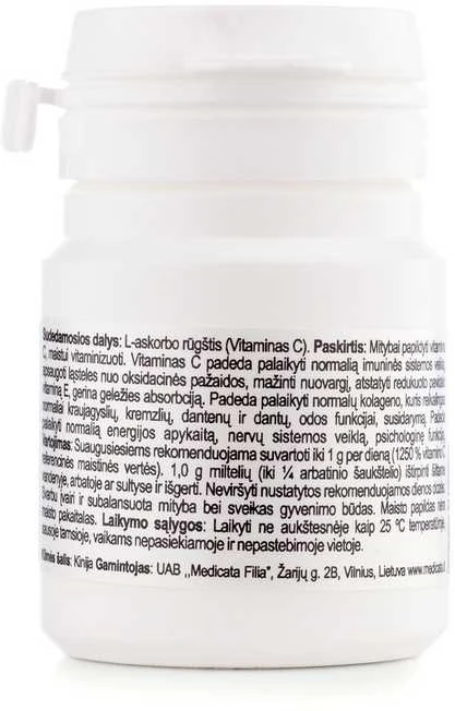 VITAMINAS C MILTELIAI (Askorbo rūgštis MDF), 15 g