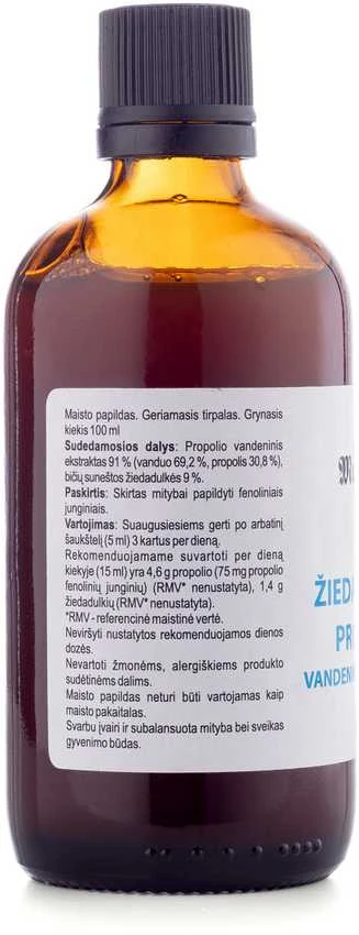 ŽIEDADULKIŲ PROPOLIO VANDENINIS EKSTRAKTAS, 100 ml