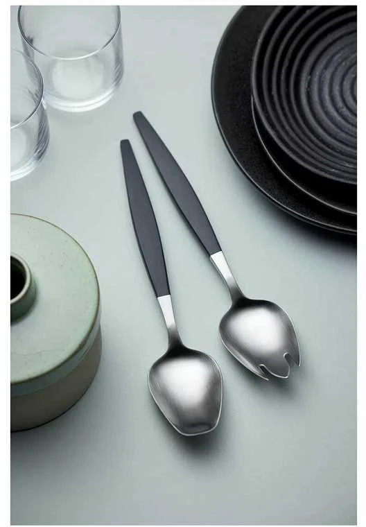Gense Focus de Luxe salotų stalo įrankiai 26,8 cm, juodi/matinio plieno