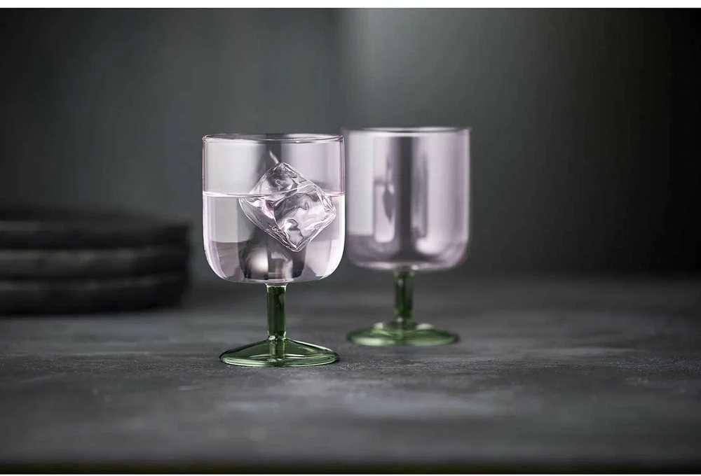 Vyno taurės Lyngby Glas Torino Rožinė/Žalias