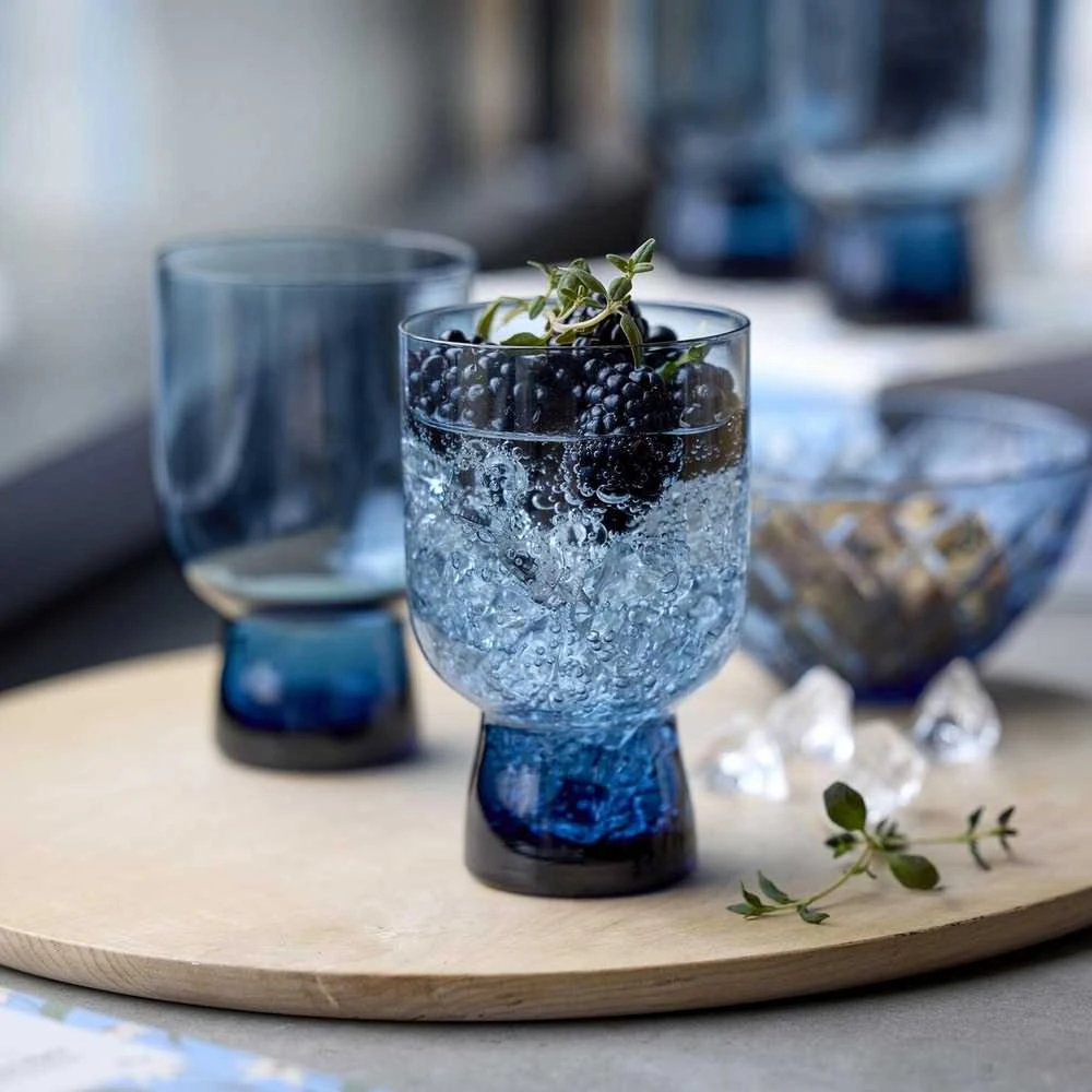 Lyngby Glas Sorrento vandens stiklinės, 300 ml, 4 vnt., mėlynos
