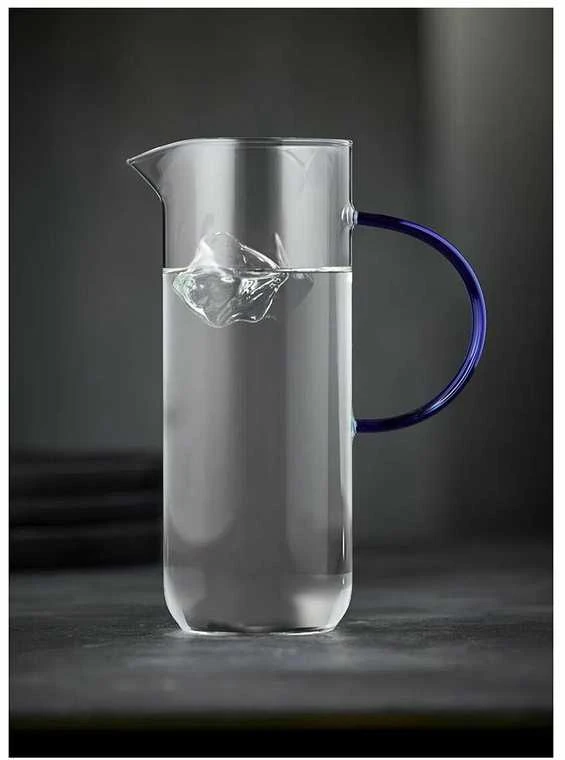 Lumarko Lyngby Glas stiklinis ąsotis Torino 1,1l, skaidrus/mėlynas