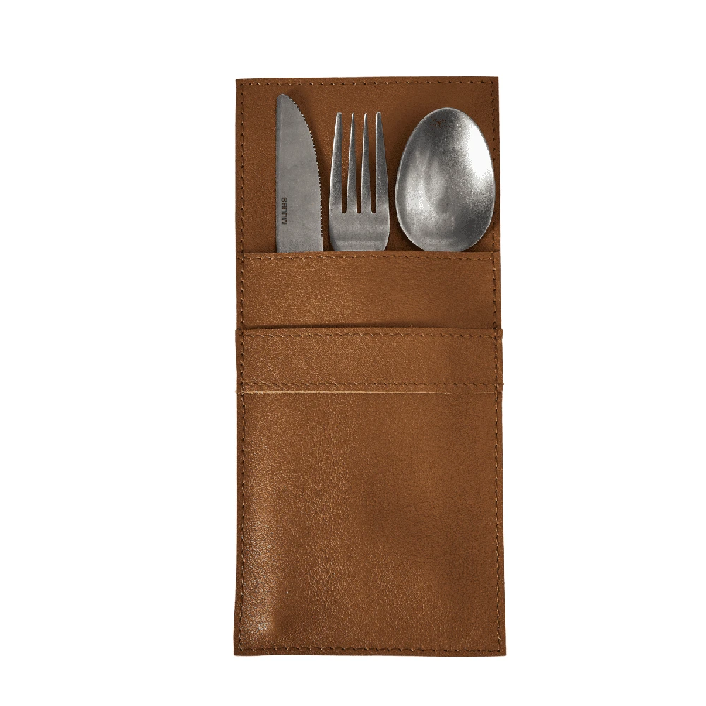 Muubs Stalo įrankių dėklas (kišenė), buivolo oda, 10,5 x 23,5 cm, rudas