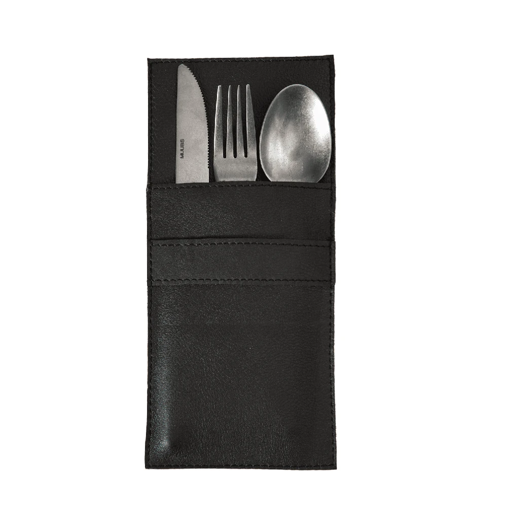Muubs Stalo įrankių dėklas (kišenė), buivolo oda, 10,5 x 23,5 cm, juodas