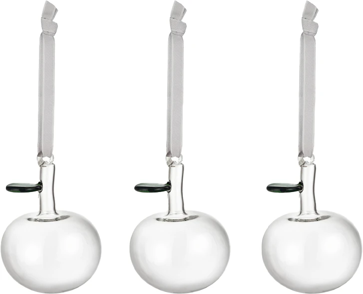 Iittala OTC stiklo obuoliai permatomi 3 vnt.