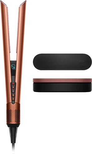 Plaukų džiovintuvas-tiesinimo žnyplės Dyson Airstrait HT01, Amber silk/Pink Champange spalvos