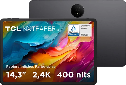 Planšetinis kompiuteris TCL NXTPAPER 14 Wi-Fi, Pilkas, su dėklu ir pieštuku
