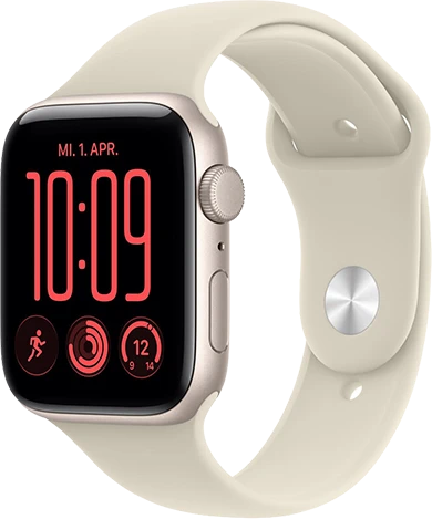 Išmanusis laikrodis Apple Watch SE 3 GPS 44mm Starlight aliuminio korpusas su smėlio spalvos sportine apyranke - M/L