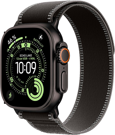 Išmanusis laikrodis Apple Watch Ultra 3 (2025) 5G 49mm Juodas Titanium Case with Trail Loop M/L – Juodas/Charcoal