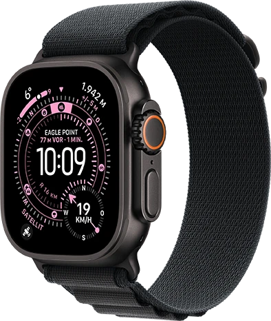 Išmanusis laikrodis Apple Watch Ultra 3 OLED 49 mm Skaitmeninis 422 x 514 pikseliai Lietimui jautrus ekranas 5G Juoda „Wi-Fi“ GPS (palydovinis)