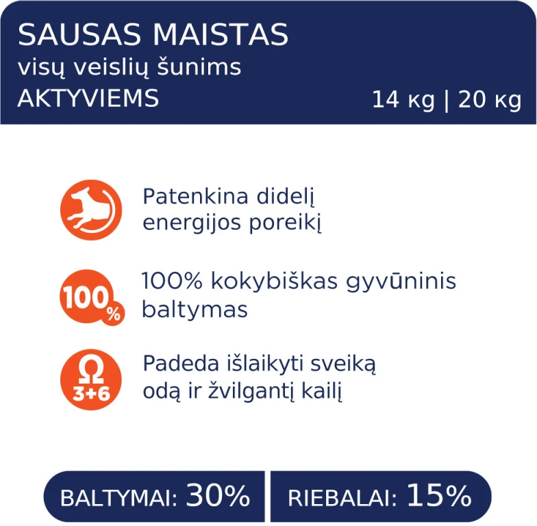 Club 4 Paws Premium Aktyvas suaugusiems šunims 14kg