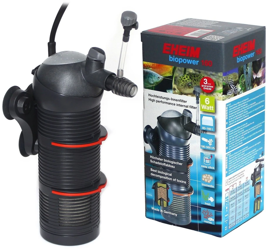 EHEIM vidinis akvariumo filtras BioPower 160 – efektyvi biologinė filtracija