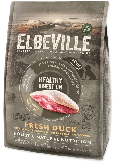 Elbeville Adult All Breeds šviežia antis Healthy Digestion 4kg