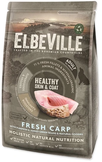 Elbeville Adult All Breeds Fresh karpis Healthy Skin and Coat 4kg suaugusiems visų veislių šunims sveikai odai ir kailiui, 4kg