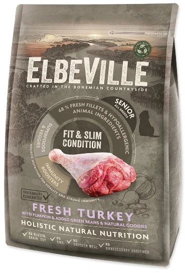 Elbeville Senior All Breeds Fresh kalakutiena Fit and Slim Condition 4kg