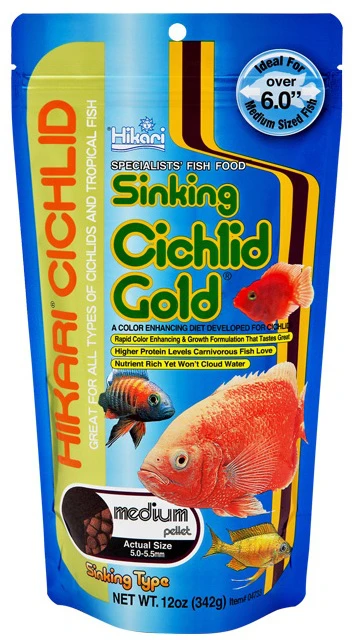 Hikari Cichlid Gold Sinking Medium visavertis pašaras žuvims - 342 g