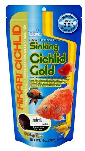 Hikari Cichlid Gold Sinking Mini visavertis pašaras žuvims - 342 g