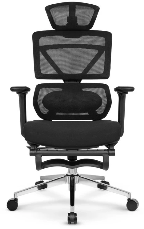 Hells Chair Biuro kėdė su 4D porankiais ir kojų atrama, juoda