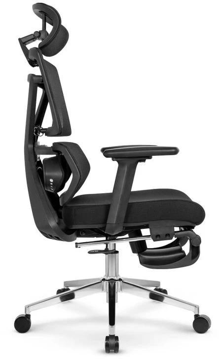 Hells Chair Biuro kėdė su 4D porankiais ir kojų atrama, juoda
