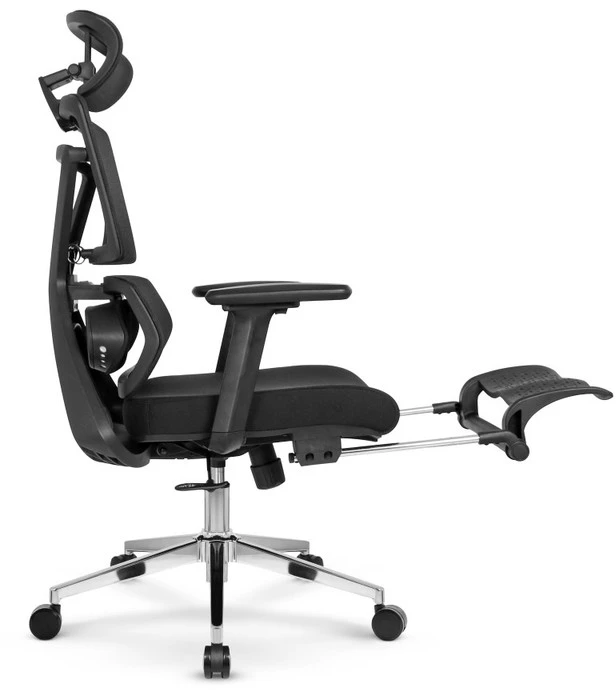 Hells Chair Biuro kėdė su 4D porankiais ir kojų atrama, juoda