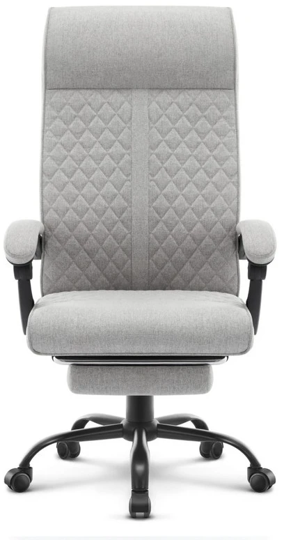 Hells Chair Biuro kėdė su kojų atrama ir spyruokline sėdyne, audinys, pilka