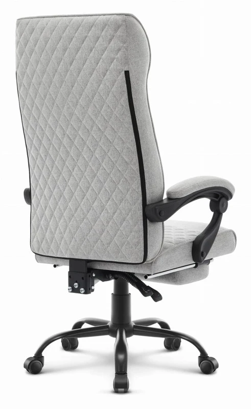 Hells Chair Biuro kėdė su kojų atrama ir spyruokline sėdyne, audinys, pilka