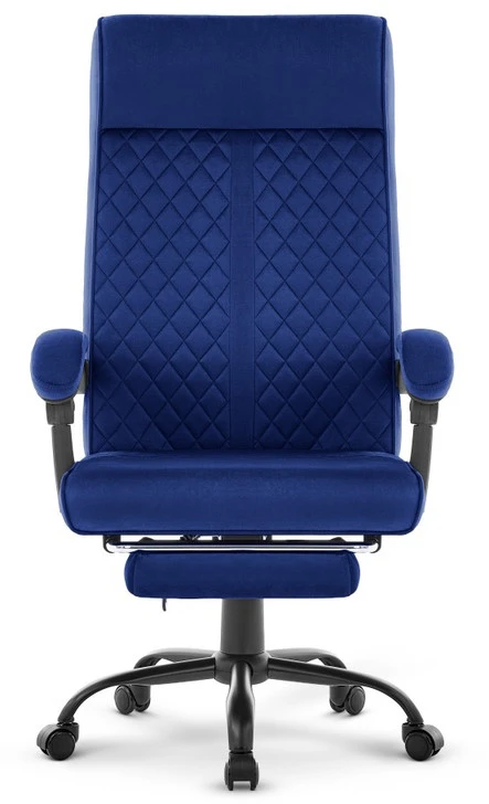 Hells Chair Biuro kėdė su kojų atrama ir spyruokline sėdyne, audinys, tamsiai mėlyna