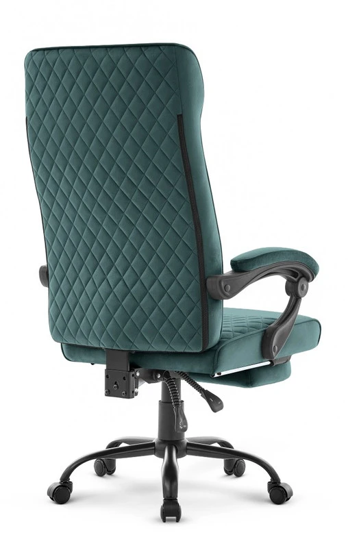 Hells Chair Biuro kėdė su kojų atrama ir spyruokline sėdyne, audinys, žalia