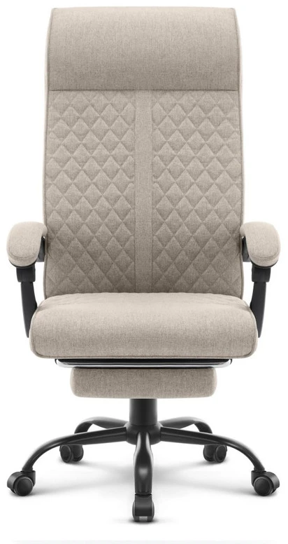 Hells Chair Biuro kėdė su kojų atrama ir spyruokline sėdyne, audinys, smėlio
