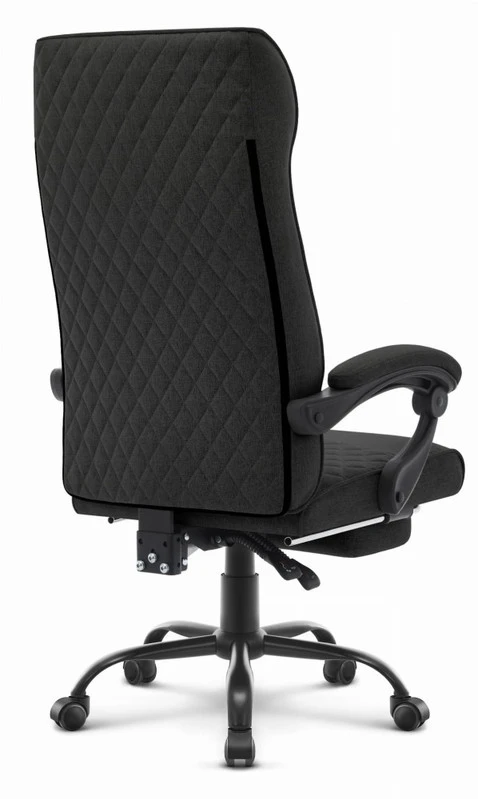 Hells Chair Biuro kėdė su kojų atrama ir spyruokline sėdyne, audinys, juoda