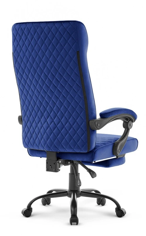 Hells Chair Biuro kėdė su kojų atrama ir spyruokline sėdyne, audinys, tamsiai mėlyna