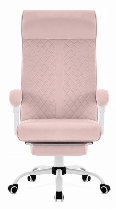 Hells Chair Biuro kėdė su kojų atrama ir spyruokline sėdyne, audinys, rožinė