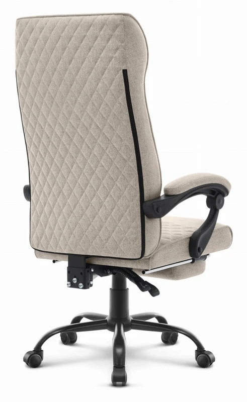 Hells Chair Biuro kėdė su kojų atrama ir spyruokline sėdyne, audinys, smėlio