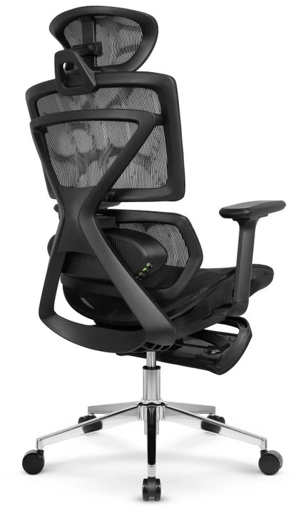 Hells Chair Biuro kėdė su masažuokliu, 4D porankiais ir kojų atrama, juoda
