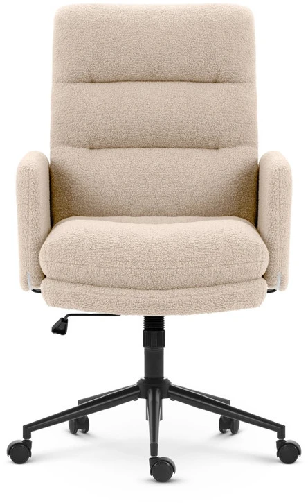 Hells Chair Biuro kėdė su minkštu tekstūriniu apmušalu ir TILT, iki 120 kg, kreminė