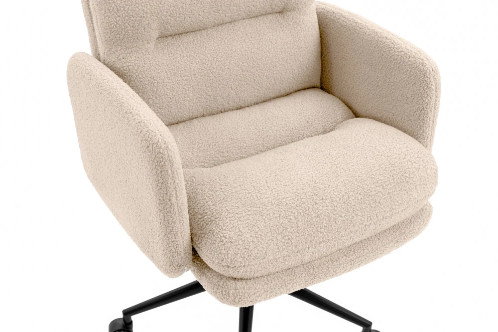 Hells Chair Biuro kėdė su minkštu tekstūriniu apmušalu ir TILT, iki 120 kg, kreminė
