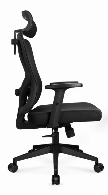 Hells Chair Biuro kėdė su spyruokline sėdyne ir 3D juosmens atrama, audinio apmušalas, juoda
