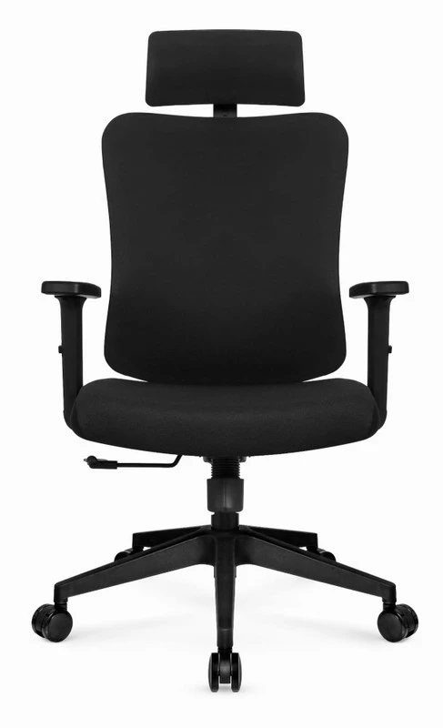 Hells Chair Biuro kėdė su spyruokline sėdyne ir 3D juosmens atrama, audinio apmušalas, juoda