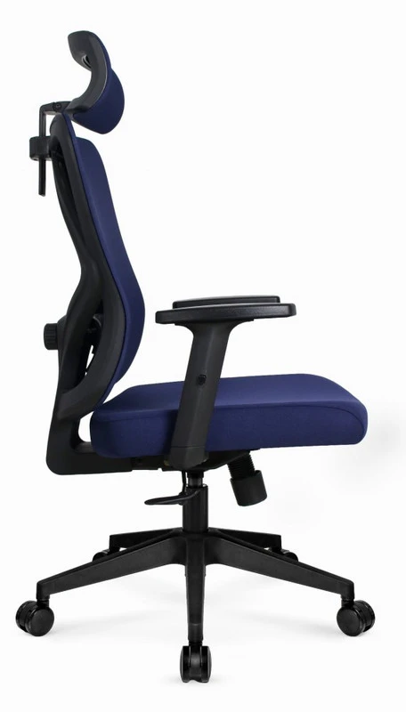 Hells Chair Biuro kėdė su spyruokline sėdyne ir 3D juosmens atrama, audinio apmušalas, tamsiai mėlyna