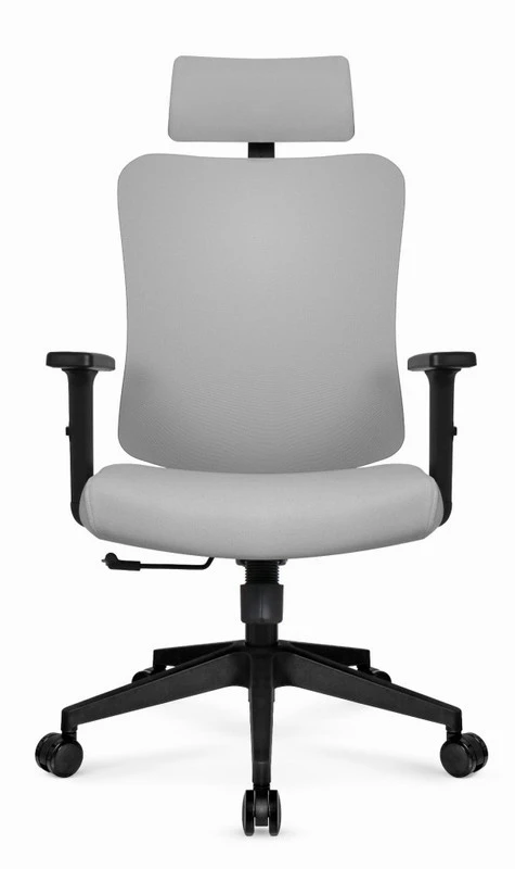 Hells Chair Biuro kėdė su spyruokline sėdyne ir 3D juosmens atrama, audinio apmušalas, pilka