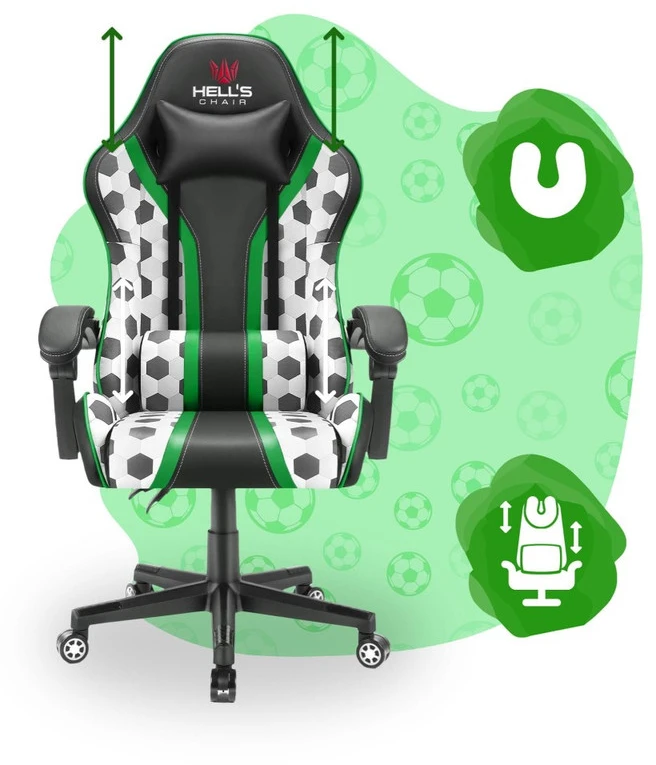 Hells Chair Vaikiška žaidimų kėdė su futbolo kamuoliais, 125–160 cm ūgiui, įvairiaspalvė