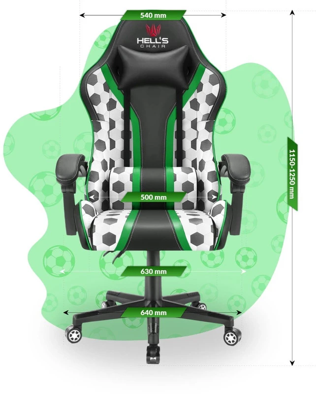 Hells Chair Vaikiška žaidimų kėdė su futbolo kamuoliais, 125–160 cm ūgiui, įvairiaspalvė
