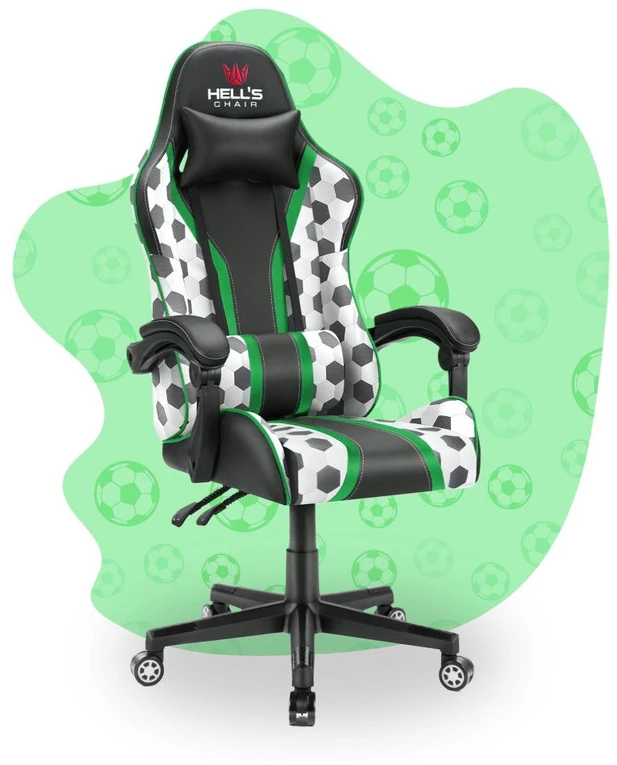 Hells Chair Vaikiška žaidimų kėdė su futbolo kamuoliais, 125–160 cm ūgiui, įvairiaspalvė